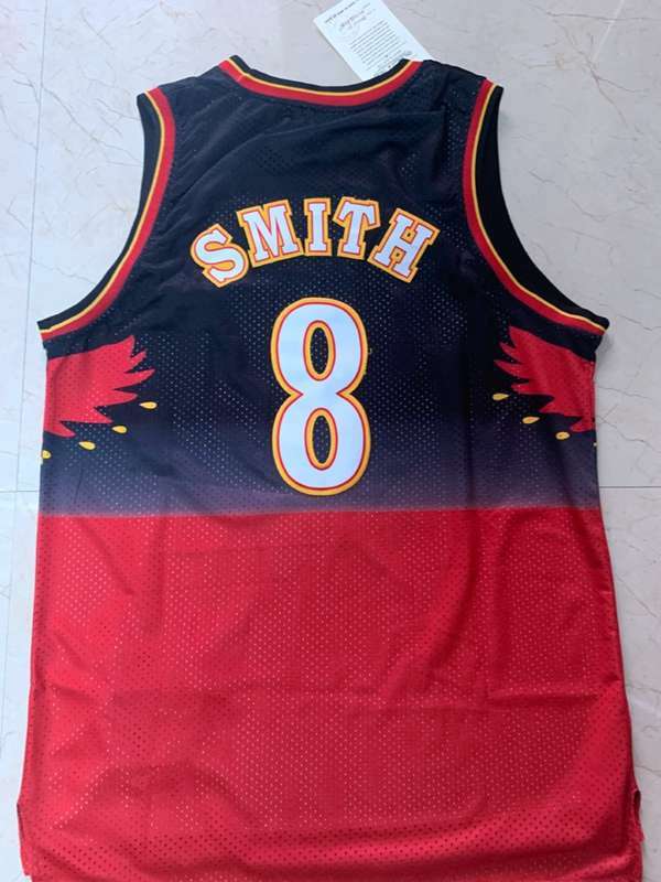 Atlanta Hawks Black Red #8 SMITH Classics Basketball Jersey (Stitched)