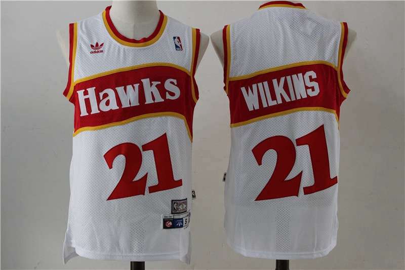 Atlanta Hawks White #21 WILKINS Classics Basketball Jersey (Stitched)