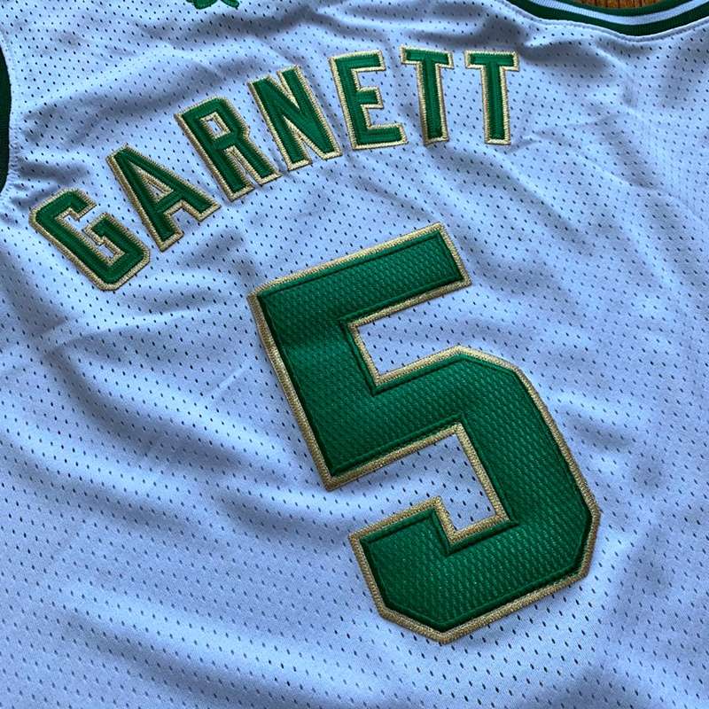 Boston Celtics 2007/08 White #5 GARNETT Champion Classics Basketball Jersey (Closely Stitched)