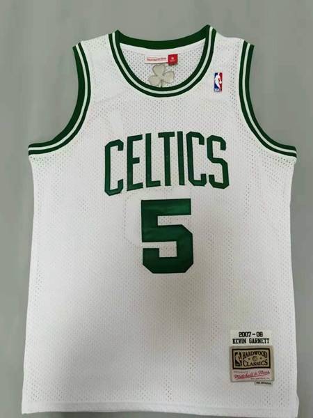 Boston Celtics 2007/08 White #5 GARNETT Classics Basketball Jersey (Stitched)
