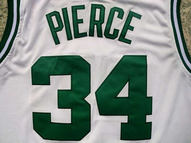 Boston Celtics White #34 PIERCE Classics Basketball Jersey (Stitched)