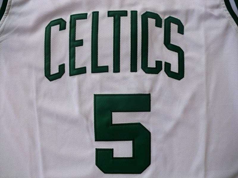 Boston Celtics White #5 GARNETT Classics Basketball Jersey (Stitched)