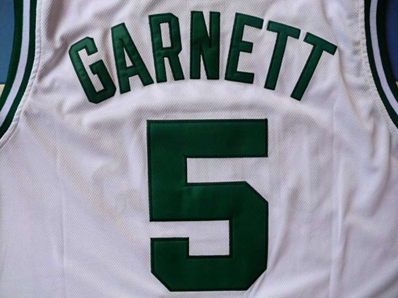 Boston Celtics White #5 GARNETT Classics Basketball Jersey (Stitched)