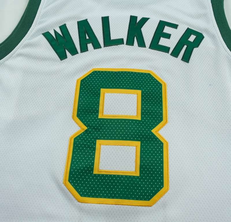 Boston Celtics White #8 WALKER City Basketball Jersey (Stitched)