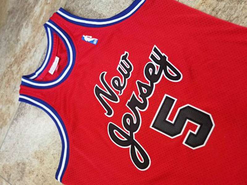 Brooklyn Nets 2006/07 Red #5 KIDD Classics Basketball Jersey (Closely Stitched)