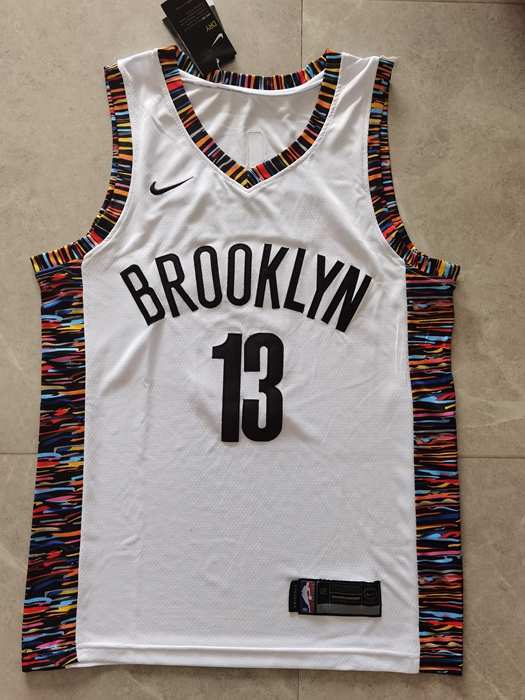 Brooklyn Nets 2020 White #13 HARDEN City Basketball Jersey 02 (Stitched)