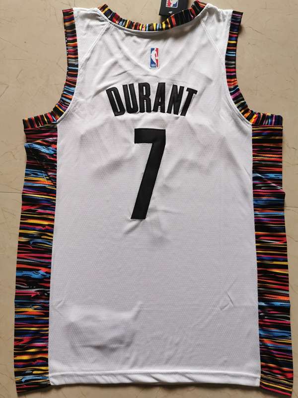Brooklyn Nets 2020 White #7 DURANT City Basketball Jersey 02 (Stitched)