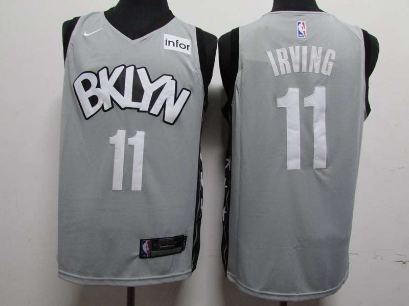 Brooklyn Nets 2020 Grey #11 IRVING City Basketball Jersey (Stitched)