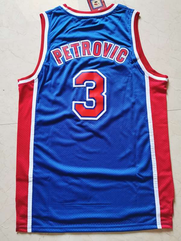 Brooklyn Nets Blue #3 PETROVIC Classics Basketball Jersey (Stitched)