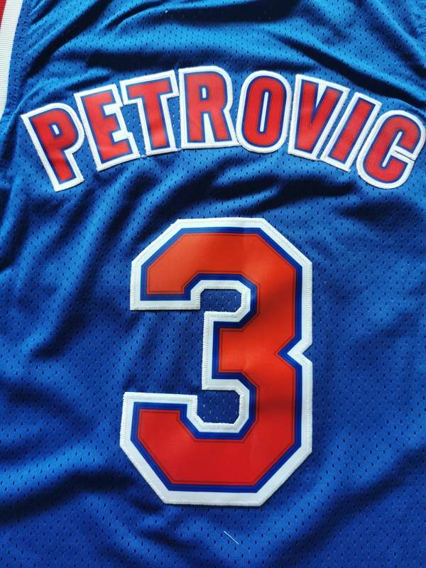 Brooklyn Nets Blue #3 PETROVIC Classics Basketball Jersey (Stitched)