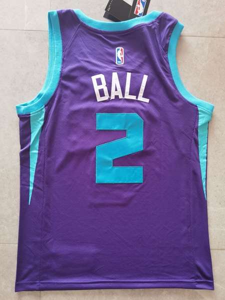 Charlotte Hornets 20/21 Purple #2 BALL AJ Basketball Jersey (Stitched)