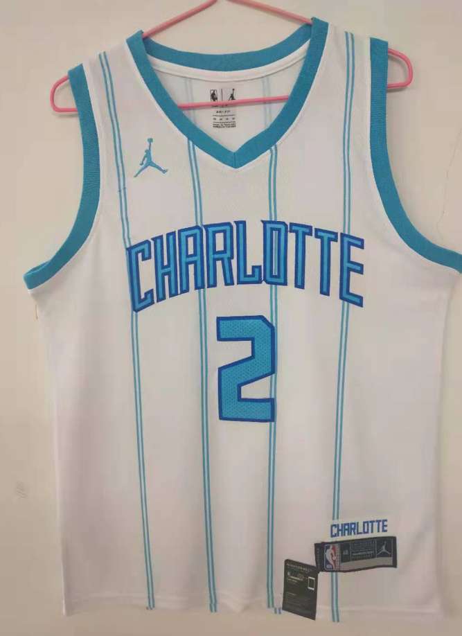 Charlotte Hornets 20/21 White #2 BALL AJ Basketball Jersey (Stitched)