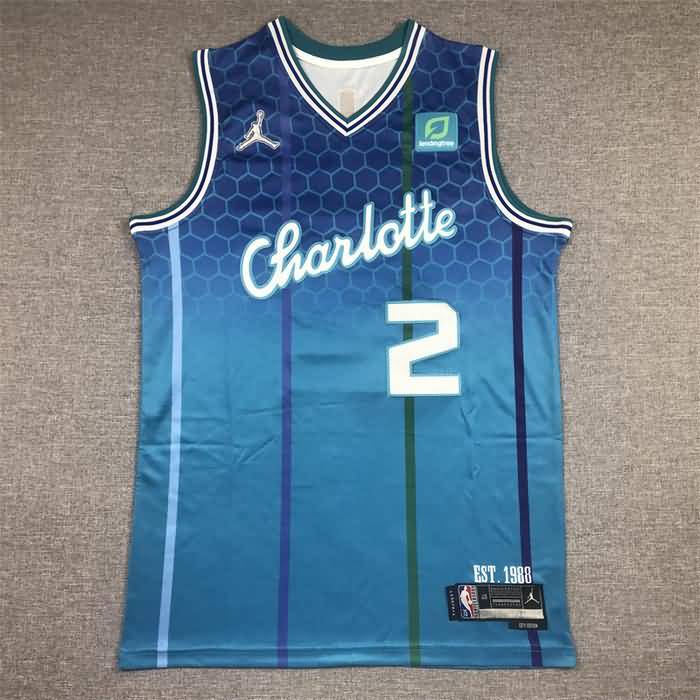 Charlotte Hornets 21/22 Blue #2 BALL City AJ Basketball Jersey (Stitched)