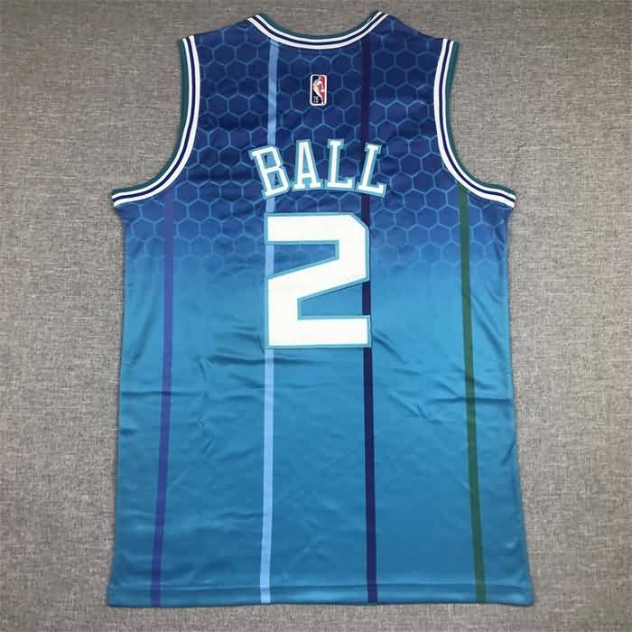 Charlotte Hornets 21/22 Blue #2 BALL City AJ Basketball Jersey (Stitched)