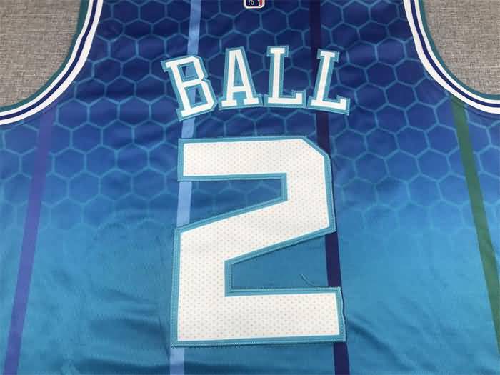 Charlotte Hornets 21/22 Blue #2 BALL City AJ Basketball Jersey (Stitched)