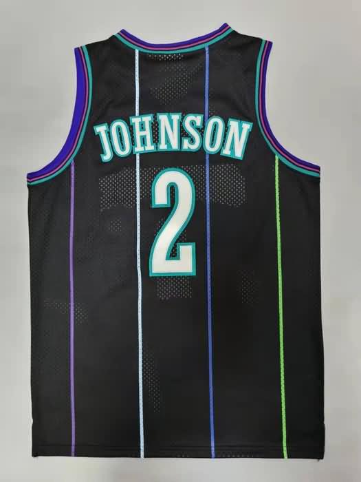 Charlotte Hornets 1992/93 Black #2 JOHNSON Classics Basketball Jersey (Stitched)