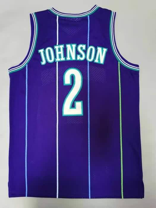 Charlotte Hornets 1994/95 Purple #2 JOHNSON Classics Basketball Jersey (Stitched)