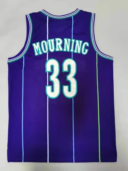 Charlotte Hornets 1994/95 Purple #33 MOURNING Classics Basketball Jersey (Stitched)