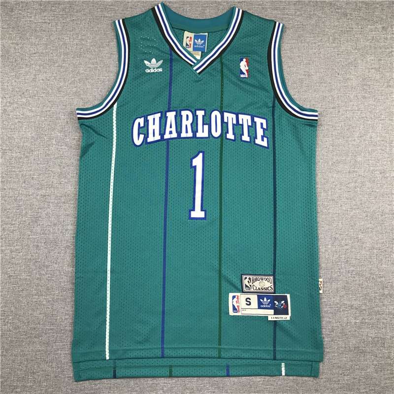 Charlotte Hornets Green #1 BOGUES Classics Basketball Jersey (Stitched)