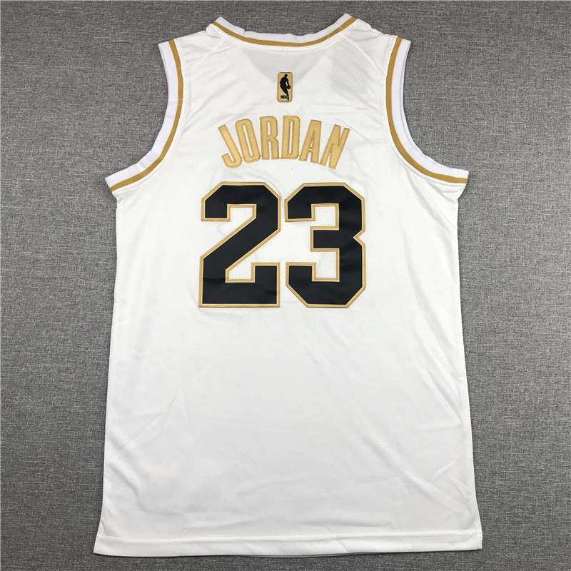 Chicago Bulls 2020 White Gold #23 JORDAN Basketball Jersey (Stitched)