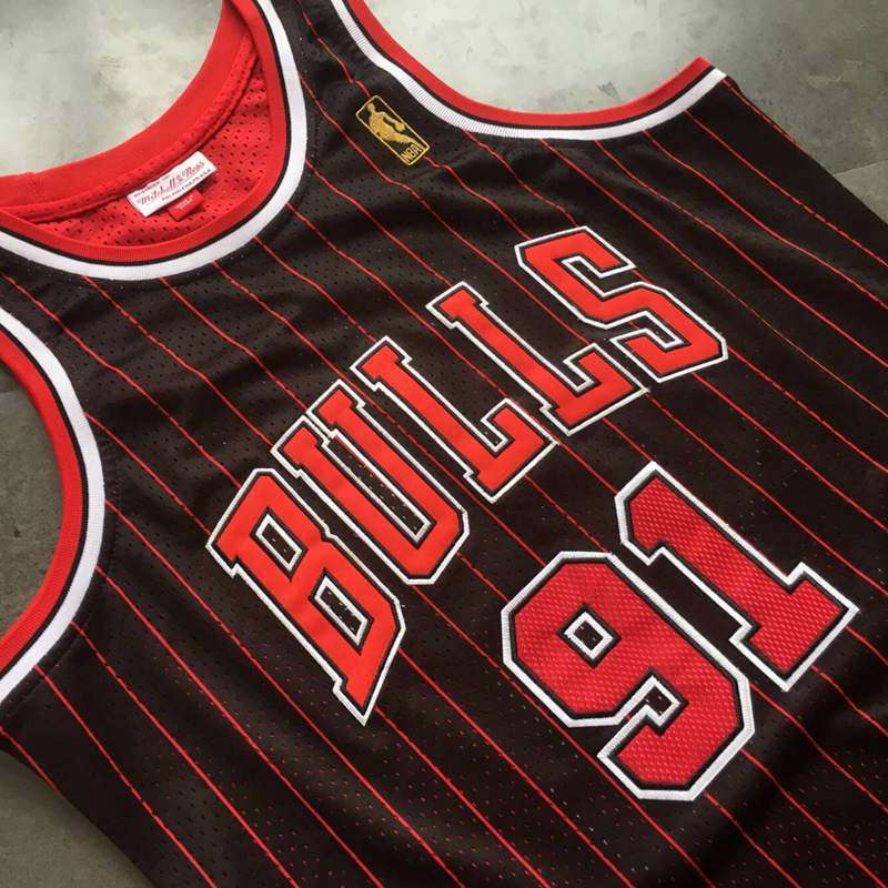 Chicago Bulls 1995/96 Black #91 RODMAN Classics Basketball Jersey (Closely Stitched)