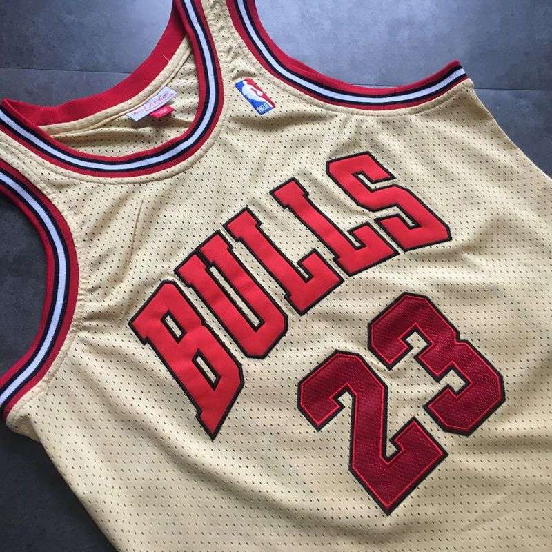 Chicago Bulls 1995/96 Gold #23 JORDAN Classics Basketball Jersey (Closely Stitched)