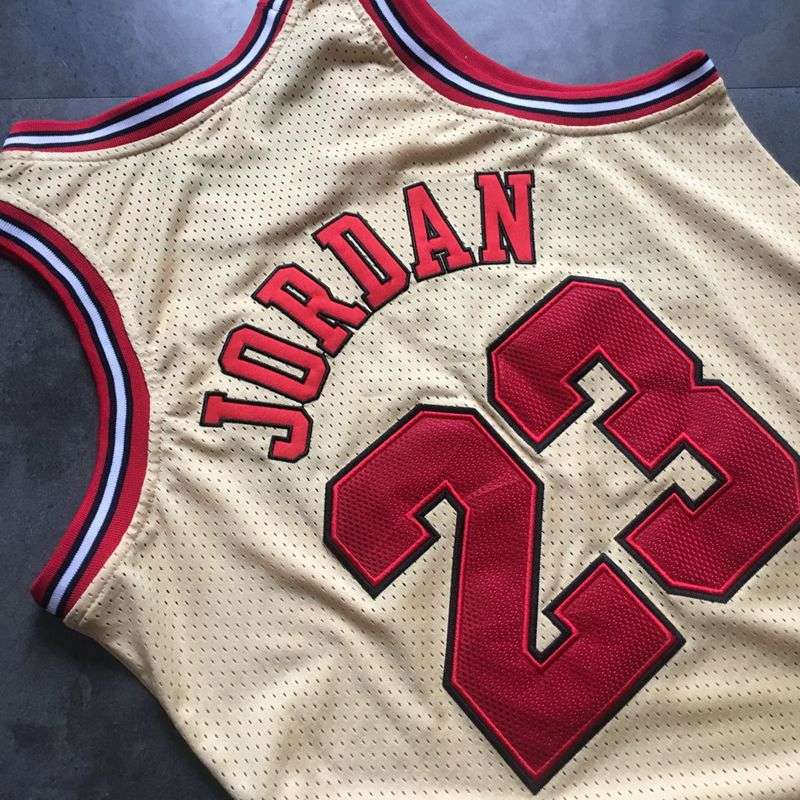 Chicago Bulls 1995/96 Gold #23 JORDAN Classics Basketball Jersey (Closely Stitched)