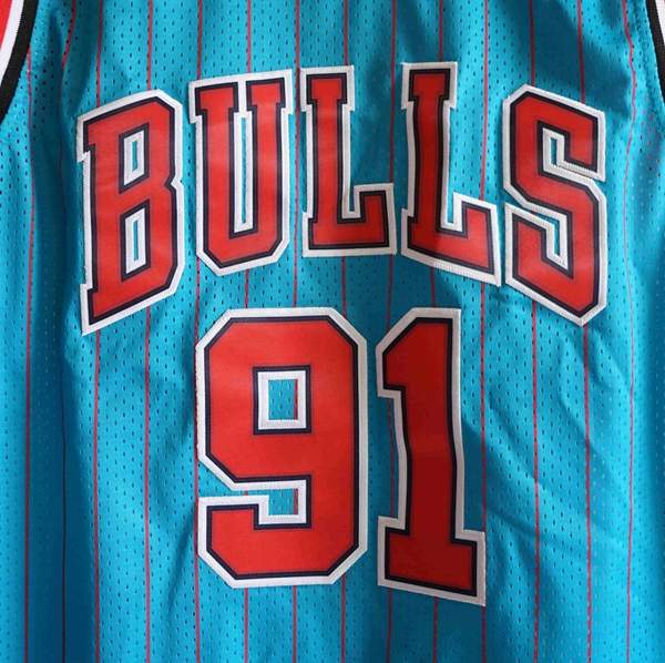 Chicago Bulls 1995/96 Blue #91 RODMAN Classics Basketball Jersey (Stitched)