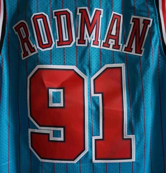 Chicago Bulls 1995/96 Blue #91 RODMAN Classics Basketball Jersey (Stitched)