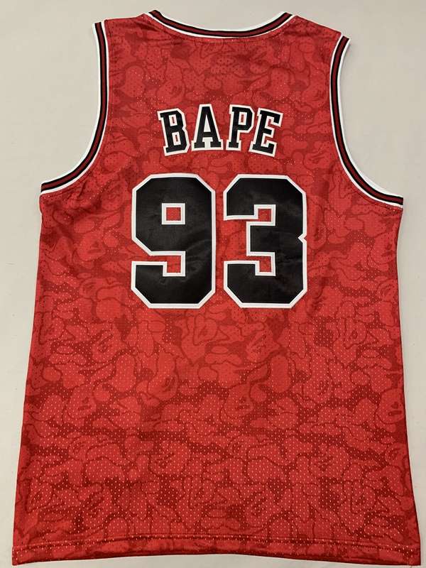 Chicago Bulls 1996/97 Red #93 BAPE Classics Basketball Jersey (Stitched)