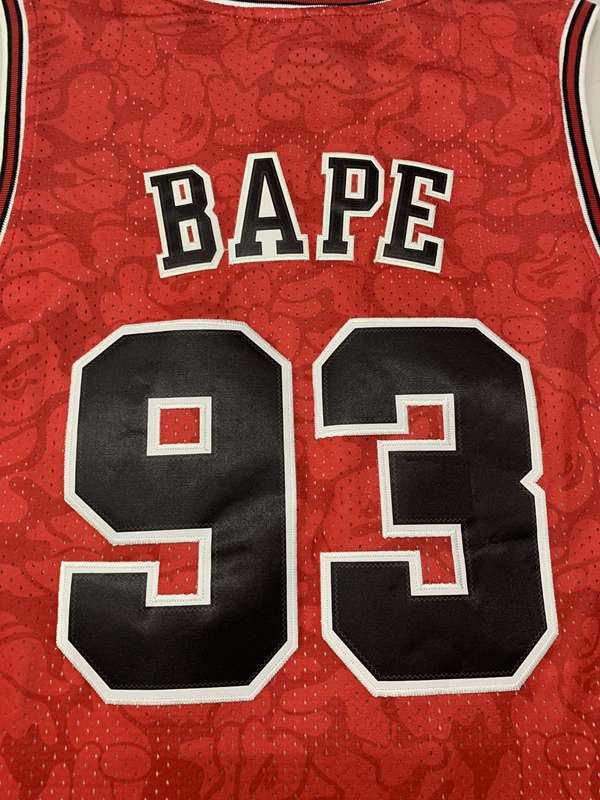 Chicago Bulls 1996/97 Red #93 BAPE Classics Basketball Jersey (Stitched)