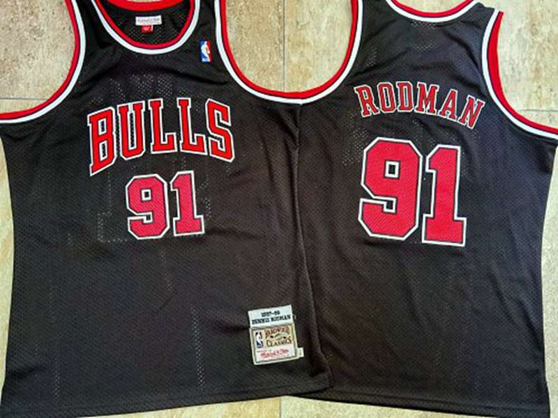 Chicago Bulls 1997/98 Black #91 RODMAN Classics Basketball Jersey (Closely Stitched)