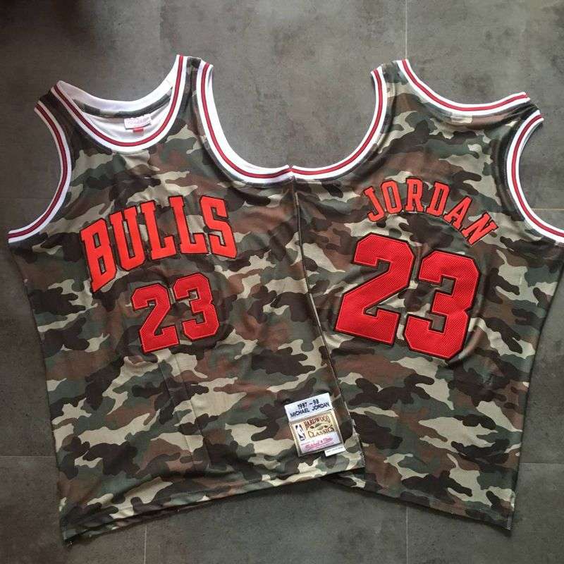 Chicago Bulls 1997/98 Camouflage #23 JORDAN Classics Basketball Jersey (Closely Stitched)