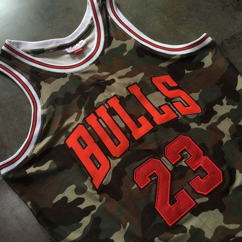 Chicago Bulls 1997/98 Camouflage #23 JORDAN Classics Basketball Jersey (Closely Stitched)
