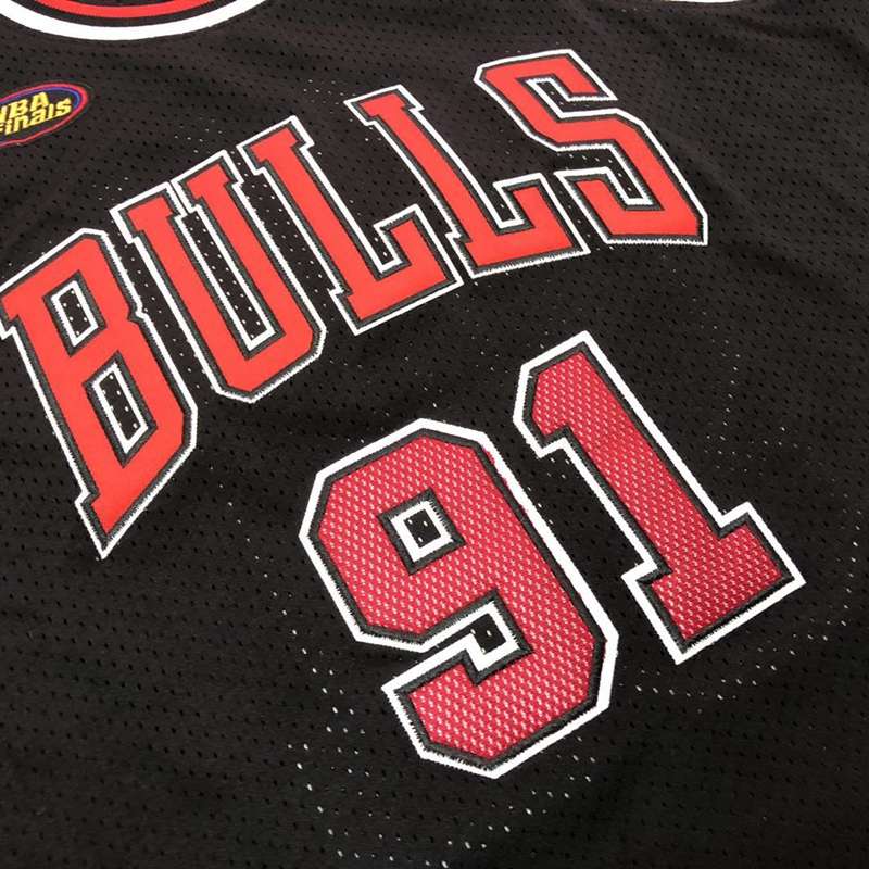 Chicago Bulls 1997/98 Black #91 RODMAN Finals Classics Basketball Jersey (Closely Stitched)