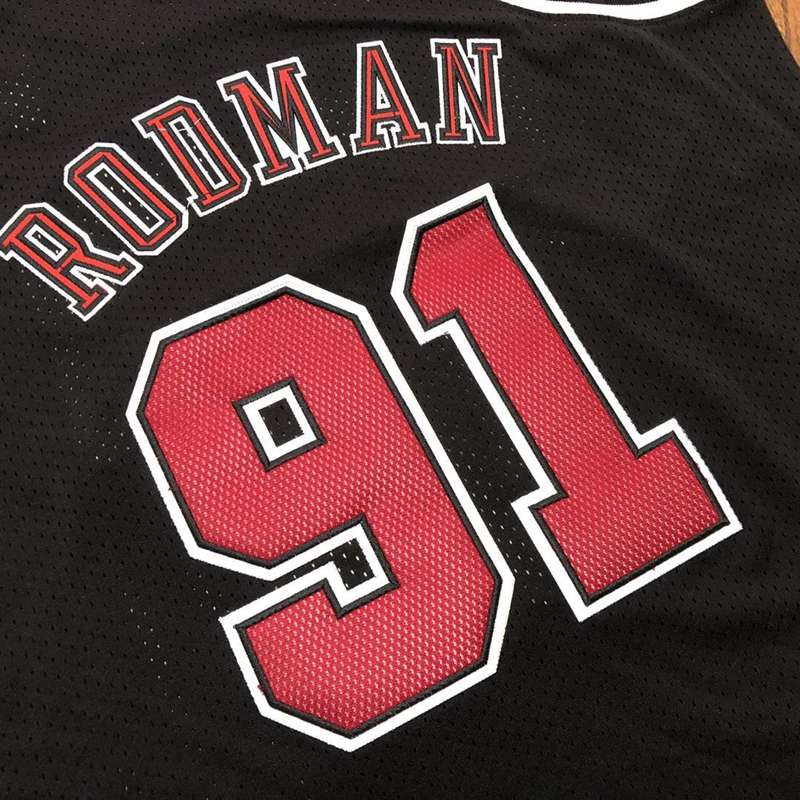 Chicago Bulls 1997/98 Black #91 RODMAN Finals Classics Basketball Jersey (Closely Stitched)