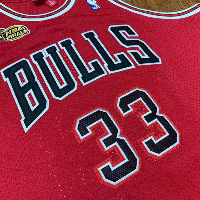 Chicago Bulls 1997/98 Red #33 PIPPEN Finals Classics Basketball Jersey (Closely Stitched)