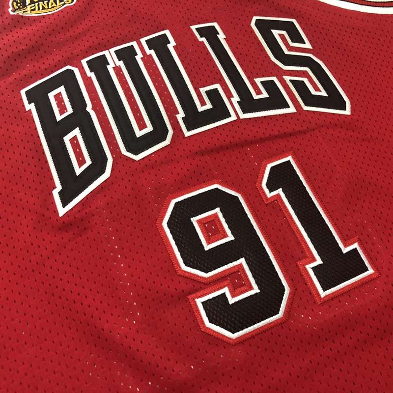 Chicago Bulls 1997/98 Red #91 RODMAN Finals Classics Basketball Jersey (Closely Stitched)