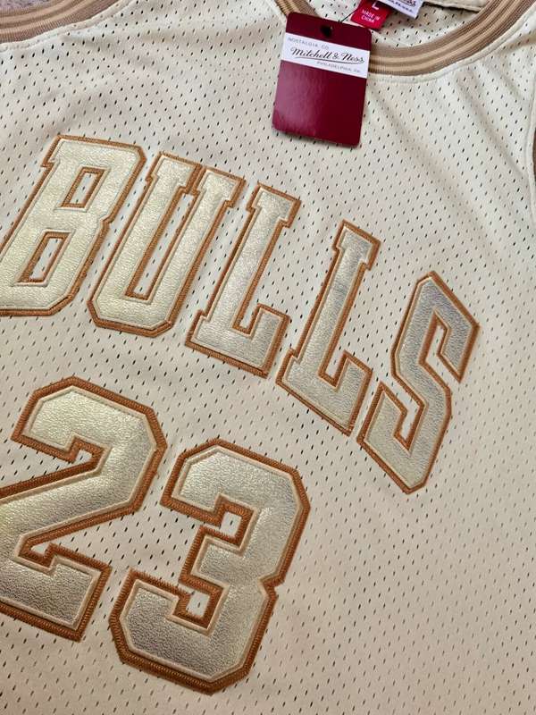 Chicago Bulls 1997/98 Gold #23 JORDAN Classics Basketball Jersey (Closely Stitched)