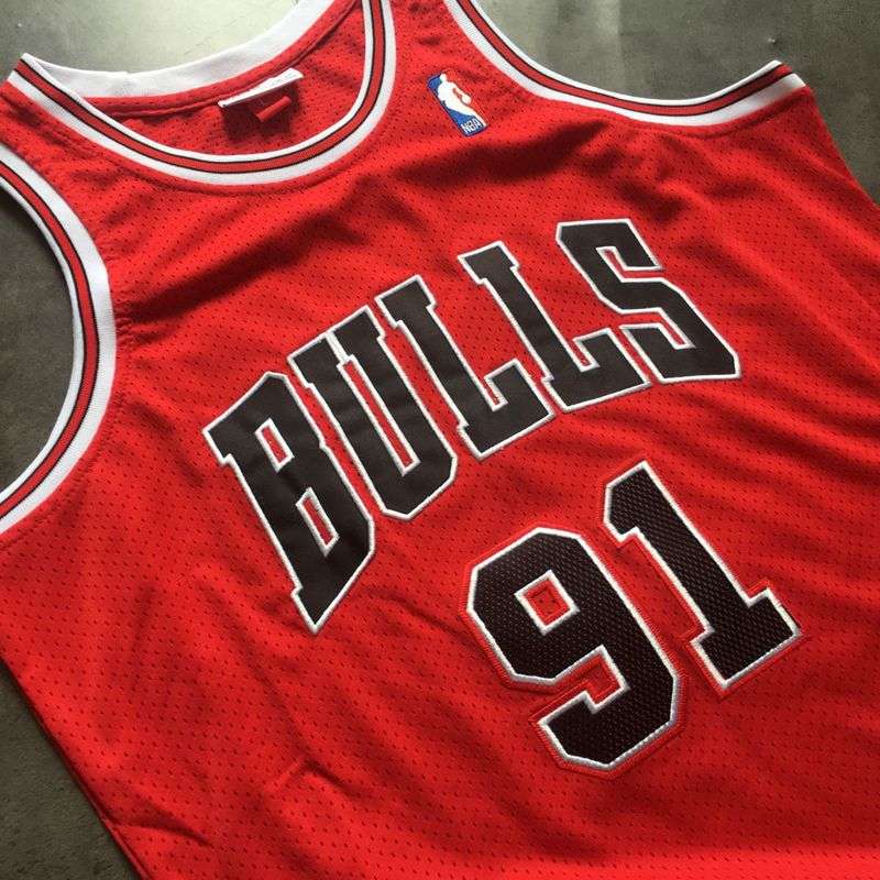 Chicago Bulls 1997/98 Red #91 RODMAN Classics Basketball Jersey (Closely Stitched)