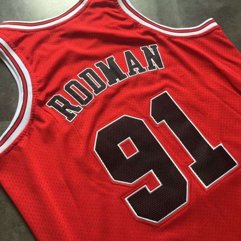 Chicago Bulls 1997/98 Red #91 RODMAN Classics Basketball Jersey (Closely Stitched)