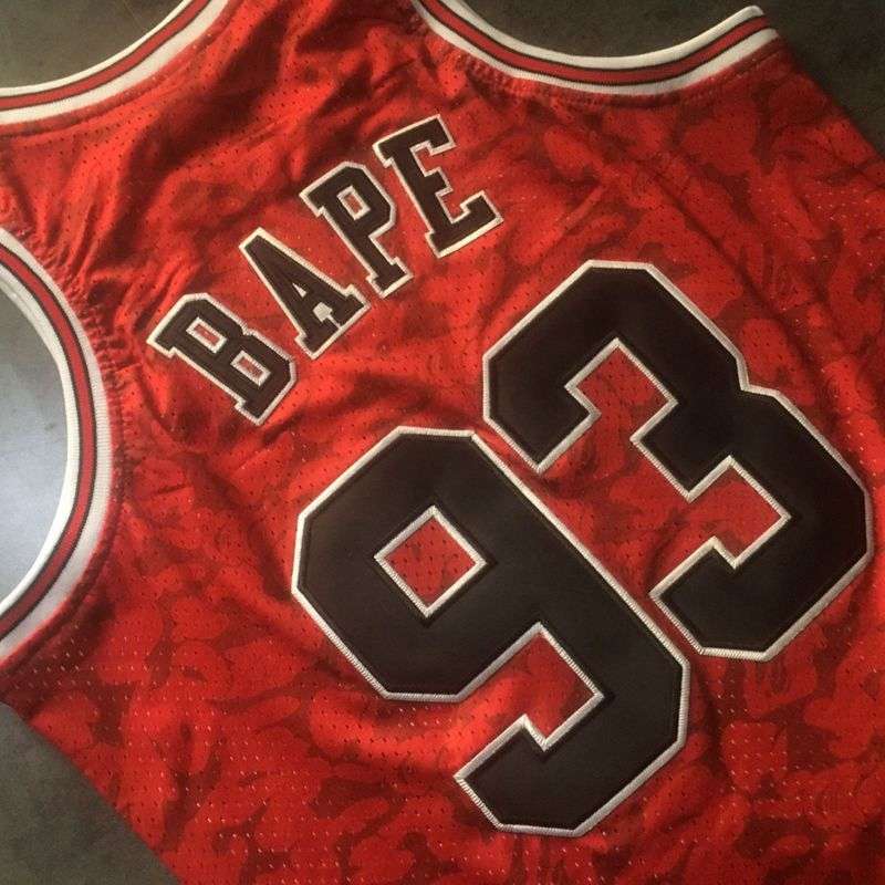 Chicago Bulls 1997/98 Red #93 BAPE Classics Basketball Jersey (Closely Stitched)