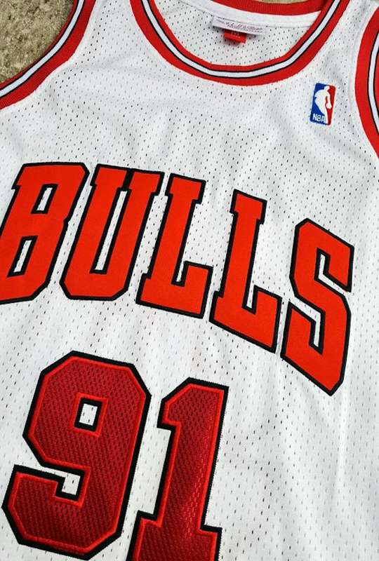 Chicago Bulls 1997/98 White #91 RODMAN Classics Basketball Jersey (Closely Stitched)