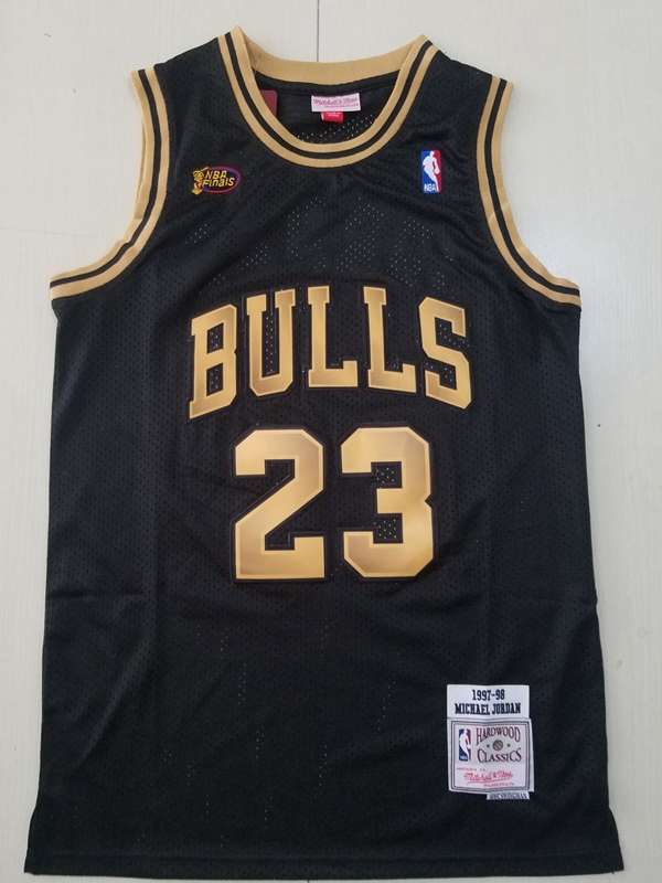 Chicago Bulls 1997/98 Black Gold #23 JORDAN Classics Basketball Jersey (Stitched)