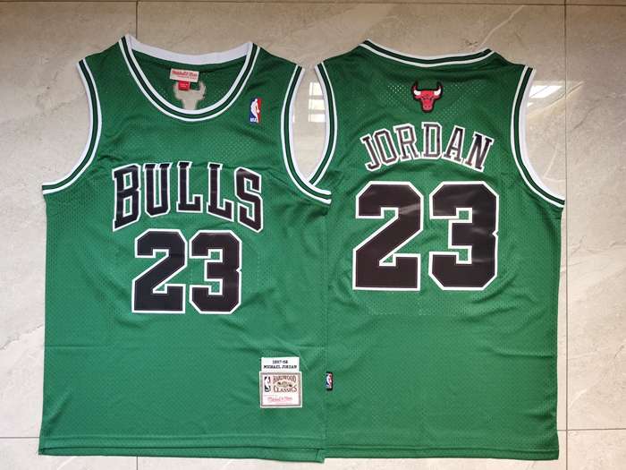 Chicago Bulls 1997/98 Green #23 JORDAN Classics Basketball Jersey (Stitched)