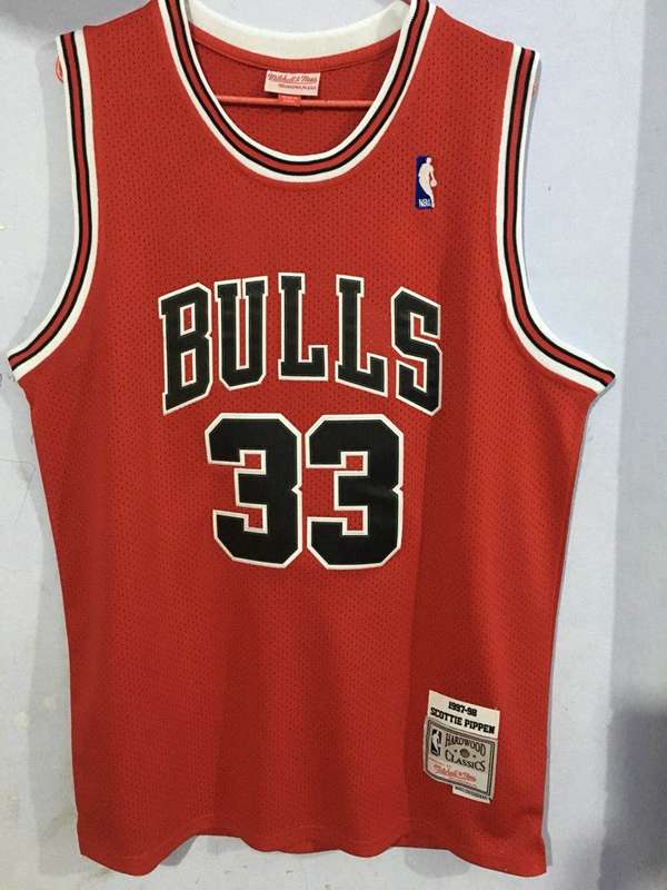 Chicago Bulls 1997/98 Red #33 PIPPEN Classics Basketball Jersey (Stitched)