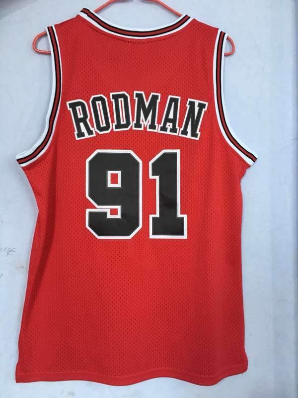 Chicago Bulls 1997/98 Red #91 RODMAN Classics Basketball Jersey (Stitched)