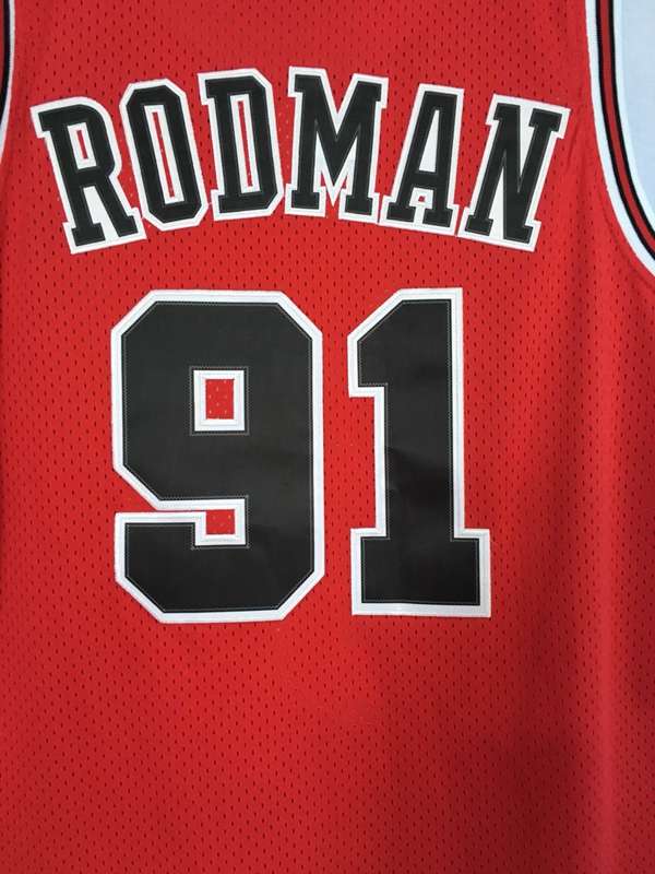 Chicago Bulls 1997/98 Red #91 RODMAN Classics Basketball Jersey (Stitched)