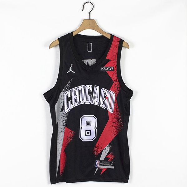 20/21 Chicago Bulls Black #8 LAVINE AJ Basketball Jersey (Stitched) 02