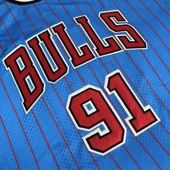 Chicago Bulls 1995/96 Blue #91 RODMAN Classics Basketball Jersey (Closely Stitched)